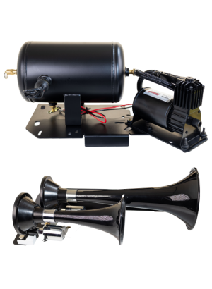 Chevrolet Avalanche Onboard Air System with Horns - Kleinn Air Horns - Model 220 Dual Train Horn - `07-`18